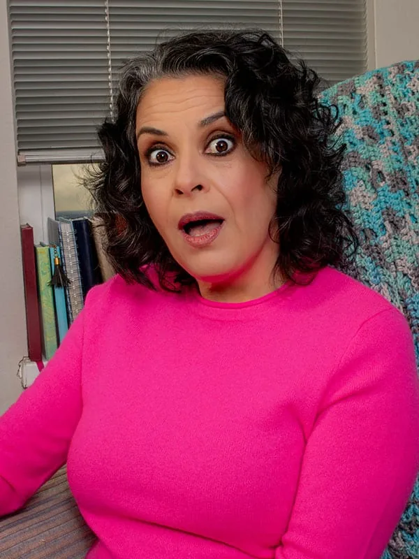 Jodee Blanco with a surprised expression